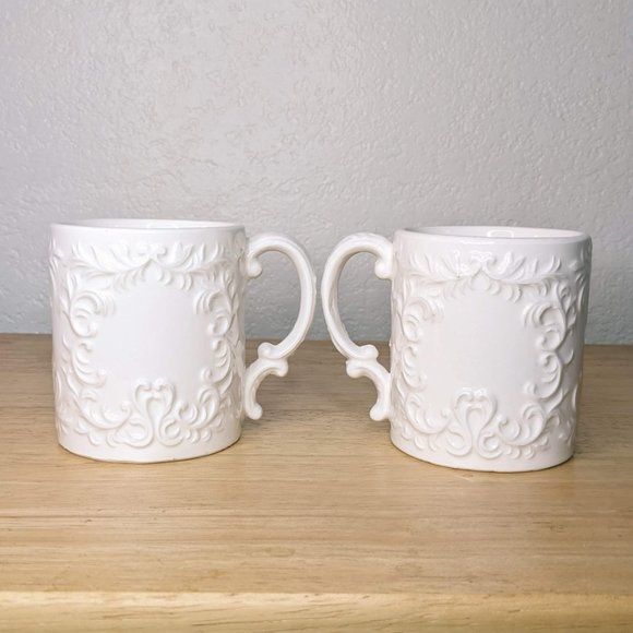 Vintage White Napco Coffee Mugs Set of 2 - Picture 3 of 6